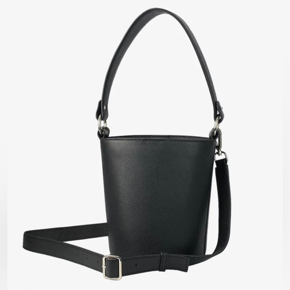 NWOT Hyer Goods Leather Mini Bucket Bag Black Reclaimed Leather